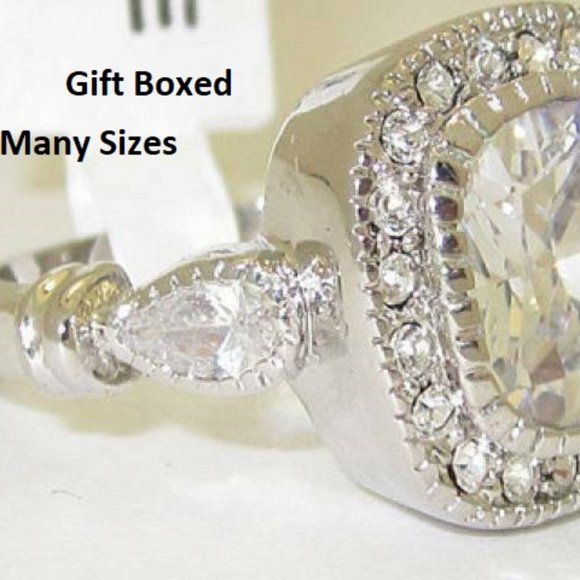 NWT ring white CZ classic large cushion cut - Picture 6 of 7